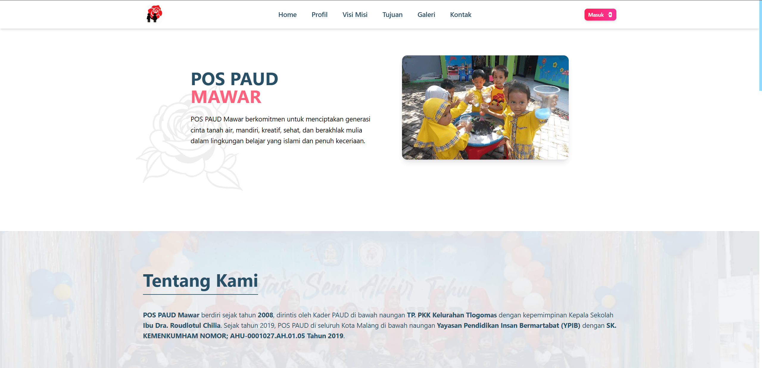 PAUD Connect admin dashboard
