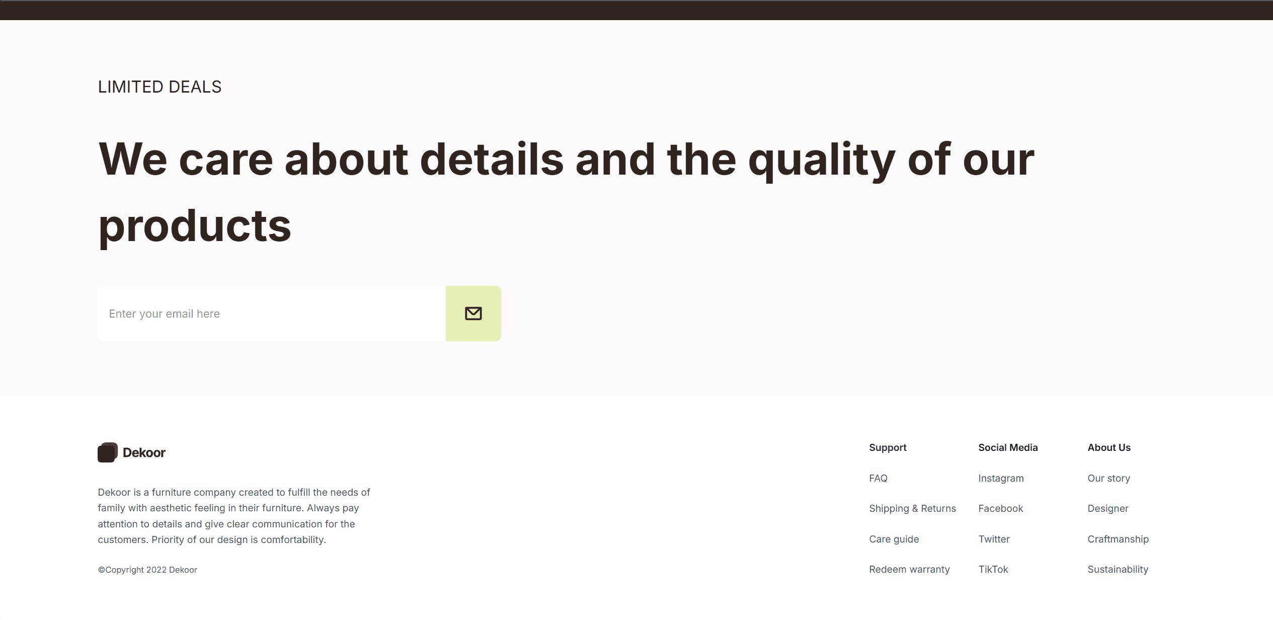 Dekoor responsive layout screen