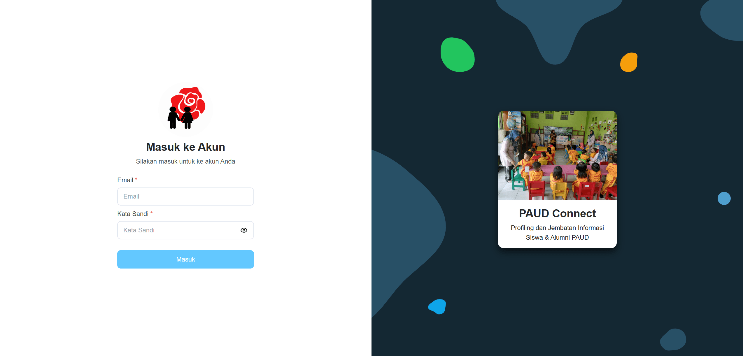 PAUD Connect student management screen